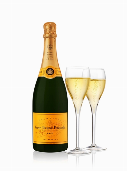 Veuve Clicquot Ponsardin Brut 75cl in luxury coffret met 2 flutes