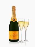 Veuve Clicquot Ponsardin Brut 75cl in luxury coffret met 2 flutes